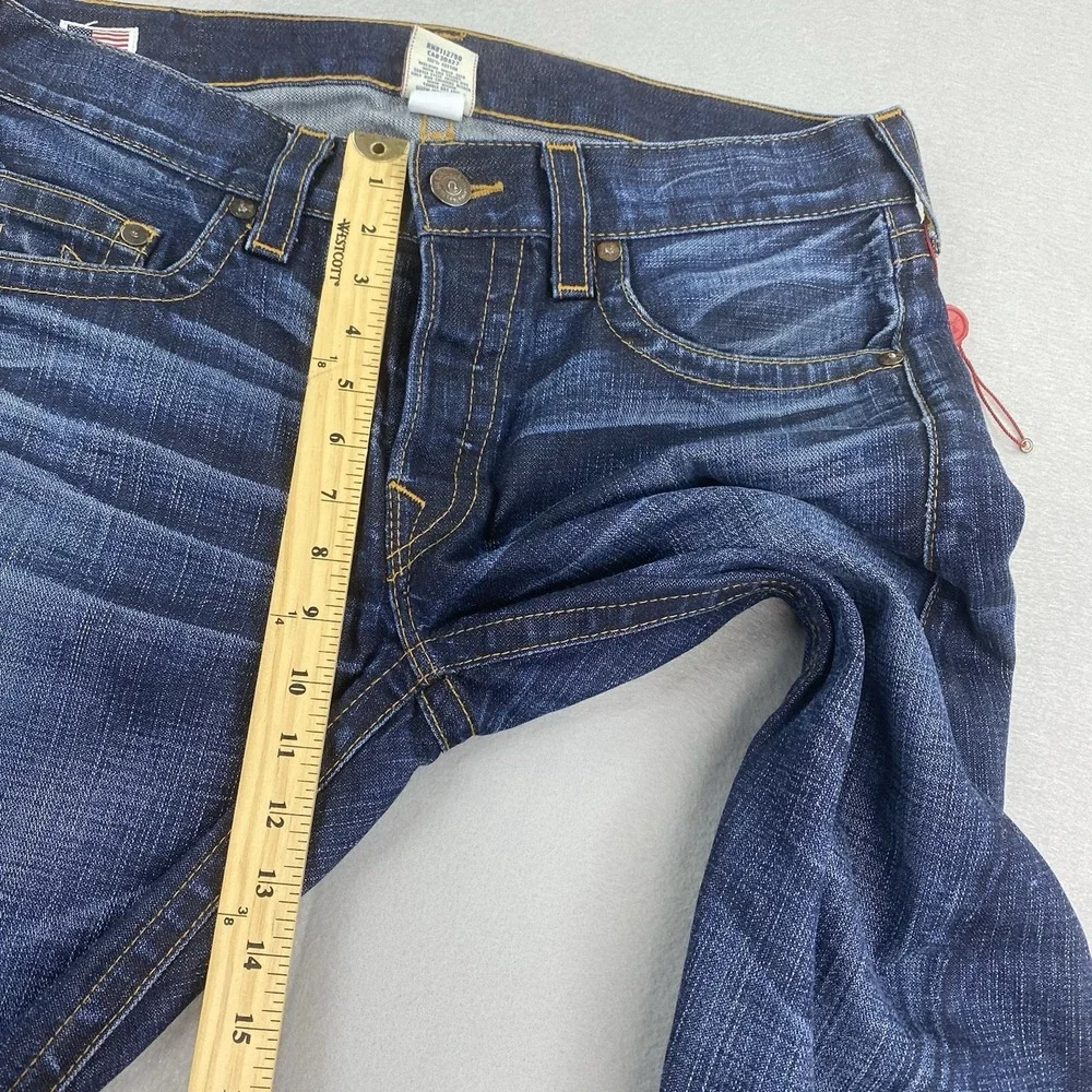 True Religion Jeans Mens 34 Blue Geno Torque Twisted Slim Saratoga Wash USA